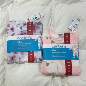 Carter's Pink and Lavender Fleece Pajama Set